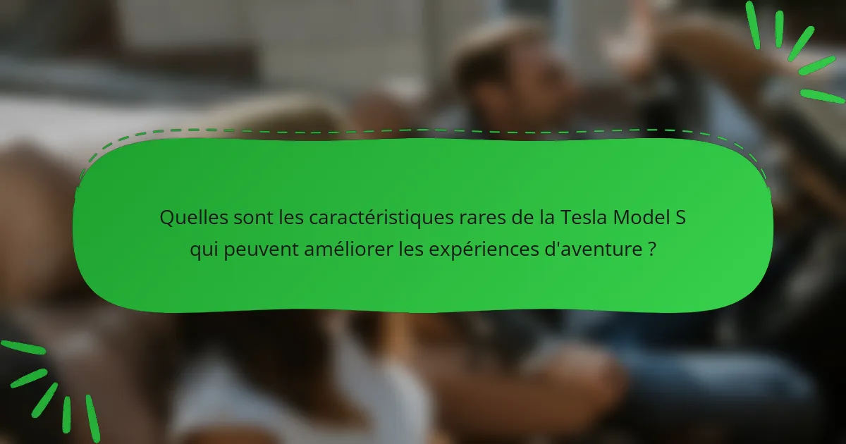 Quelles sont les caractéristiques rares de la Tesla Model S qui peuvent améliorer les expériences d'aventure ?